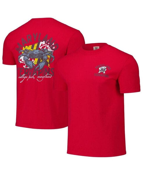 Men's and Women's Red Maryland Terrapins Hyper Local Flag Wave T-Shirt