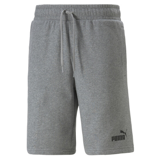 Puma Power Logo 10" Shorts Mens Grey Casual Athletic Bottoms 84979503