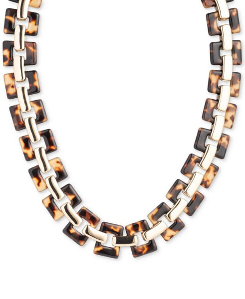 Gold-Tone Tortoise-Look Link 17" Collar Necklace