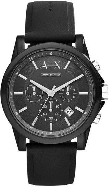 Armani Exchange Men's Chronograph Silicone Watch 44mm Case Size