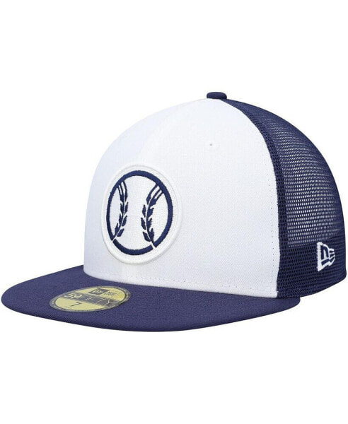 Men's White, Navy Milwaukee Brewers 2023 On-Field Batting Practice 59FIFTY Fitted Hat