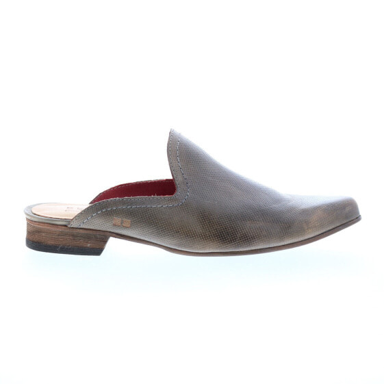 Bed Stu Brenda F392013 Womens Gray Leather Slip On Mule Flats Shoes 10