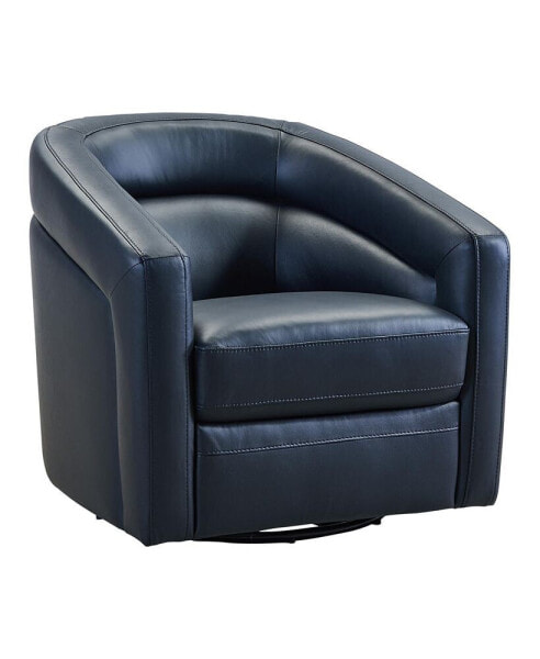 Desi 32" Genuine Leather in Contemporary Swivel Accent Chair