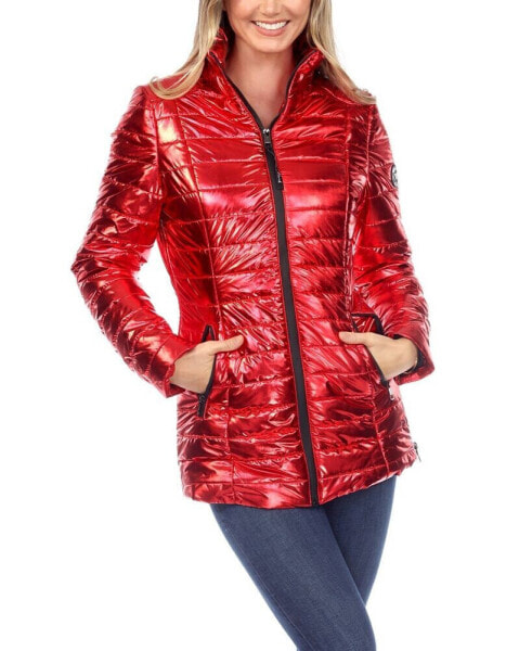 Women's Metallic Puffer Coat