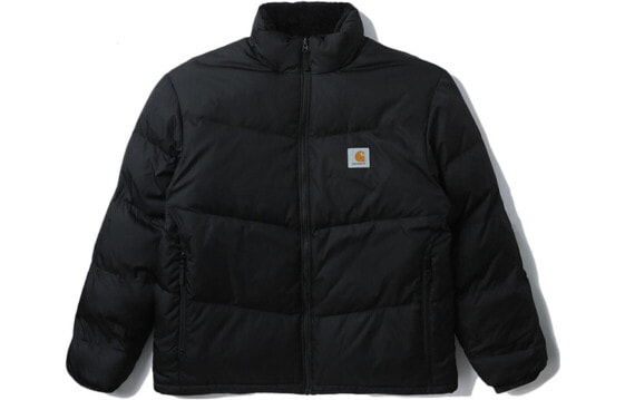 Carhartt WIP FW22 Logo立领拉链标签口袋衔缝含羽绒夹克 男女同款 黑色 / Куртка Carhartt WIP CHXDNA222034J BKX