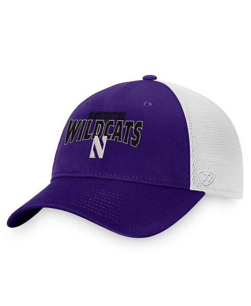 Бейсболка Top of the World мужская фиолетовая, белая Northwestern Wildcats Breakout Trucker Snapback