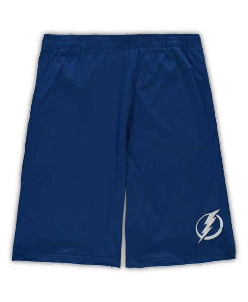 Men's Blue, Heathered Charcoal Tampa Bay Lightning Big and Tall T-shirt and Shorts Sleep Set