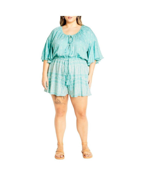 Plus Size Harlow Border Romper