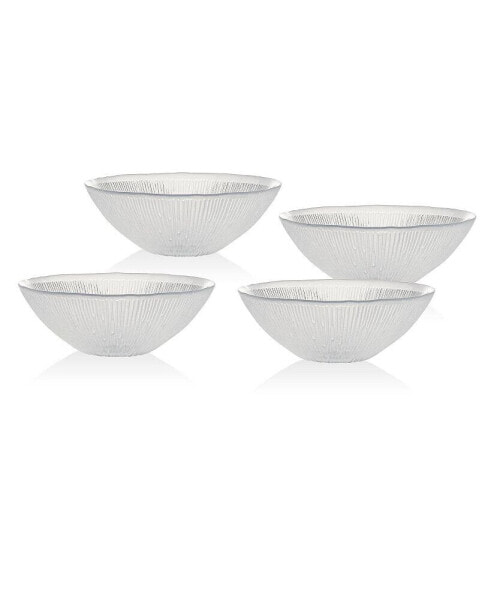 Crystal Bowls Set of 4 with Swirl Design