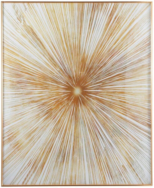 by Cosmopolitan Porcelain Radial Starburst Framed Wall Art with Gold-Tone Aluminum Frame, 39.50" x 2" x 39.50"
