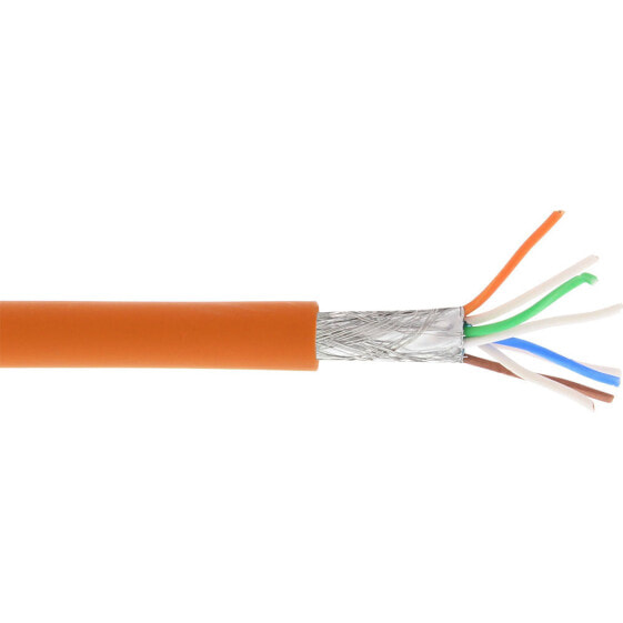 InLine Patch Cable S/FTP PiMF Cat.6A halogen free 500MHz orange 100m