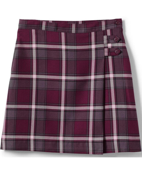 Big Girls School Uniform Plaid A-line Skirt Below the Knee