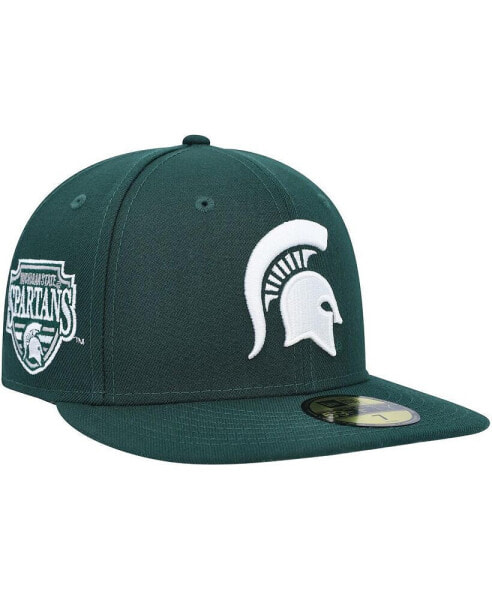 Бейсболка с козырьком New Era мужская зеленая Michigan State Spartans Patch 59FIFTY