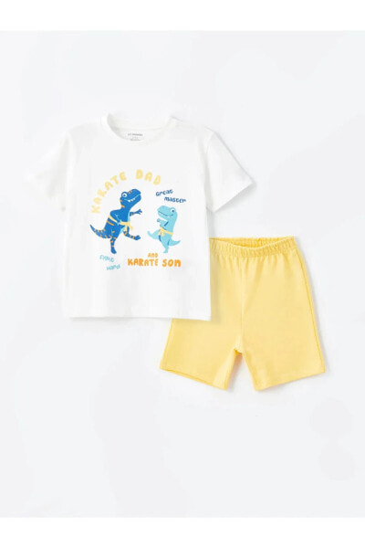 Комплект для малышей LC WAIKIKI, футболка и шорты с печатью LCW baby 2 шт.