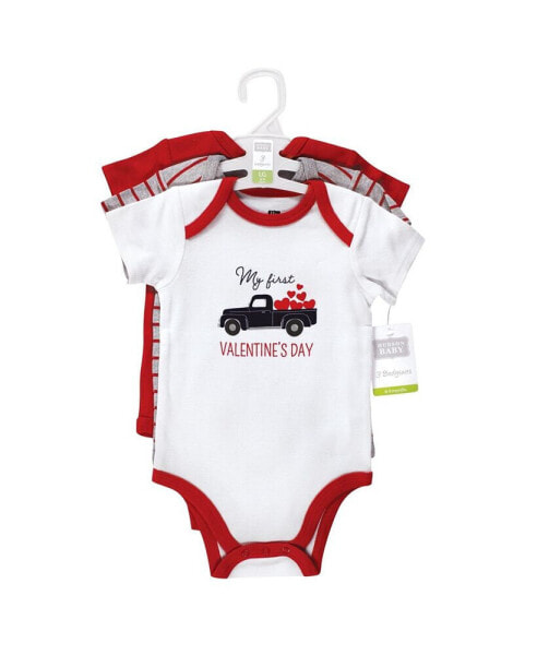 Infant Boy Cotton Bodysuits, Valentine Truck, 3-Pack