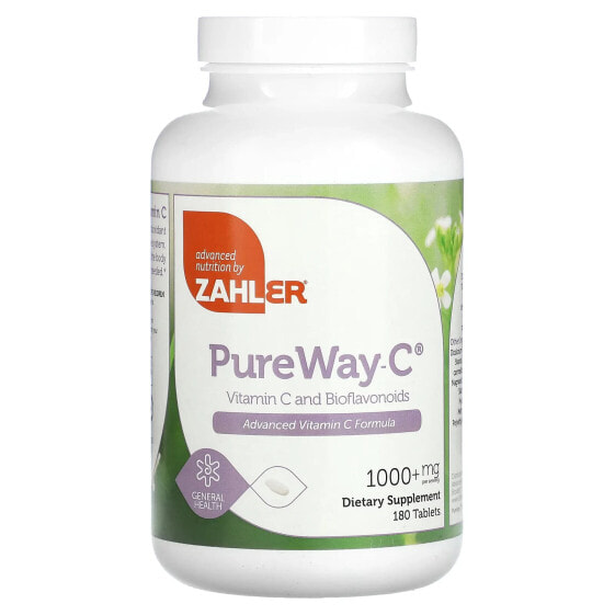 Zahler, PureWay-C, витамин C и биофлавоноиды, более 1000 мг, 180 таблеток