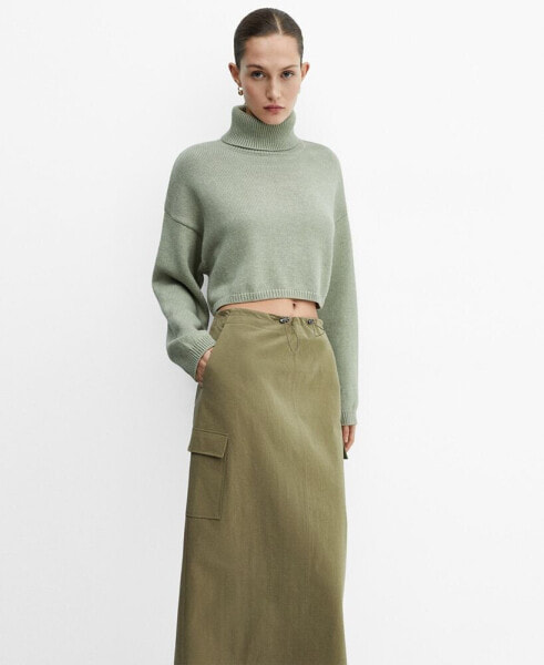 Women's Pocket Detail Long Cargo Skirt
