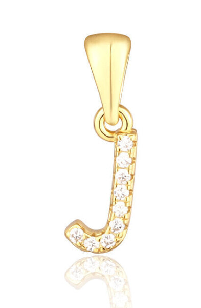 Gold-plated pendant with zircons letter "J" SVLP0948XH2BIGJ