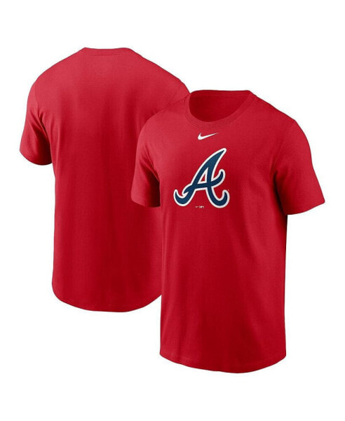 Men's Red Atlanta Braves Fuse Logo T-Shirt