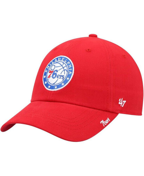 Women's Red Philadelphia 76Ers Miata Clean Up Logo Adjustable Hat