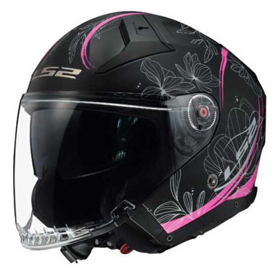 Шлем открытого типа LS2 OF603 Infinity II Lotus в матовом розовом цвете