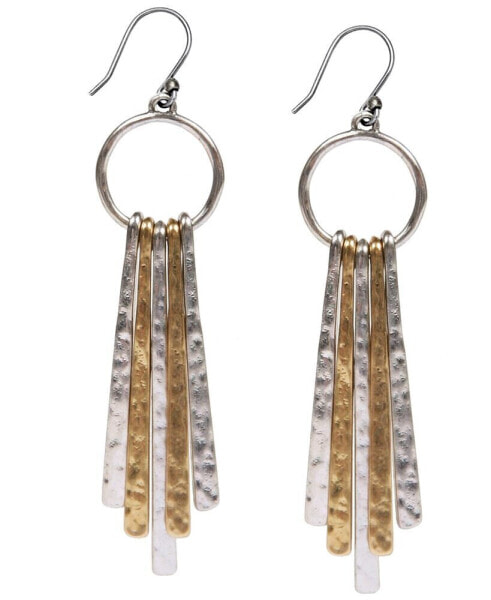 Two-Tone Paddle Drop Earrings