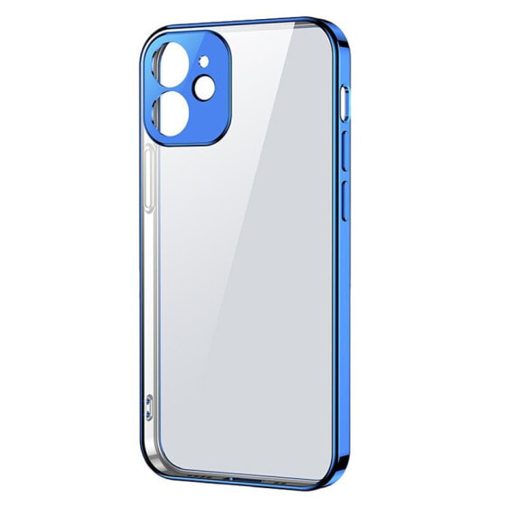 Чехол для смартфона Joyroom Ultra cienkie przezroczyste etui с metaliczną рамкой для iPhone 12 mini ciemno-niebieski