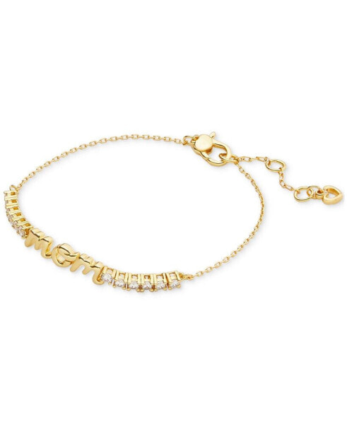 Gold-Tone Love You, Mom Crystal Bracelet