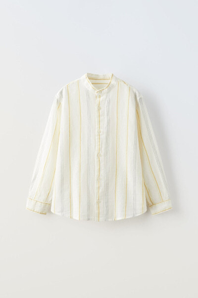 Striped linen blend shirt