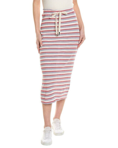 Stateside Textured Thermal Stripe Drawstring Tube Midi Skirt Women's