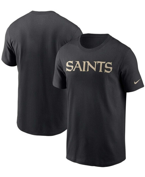 Men's Black New Orleans Saints Team Wordmark T-shirt