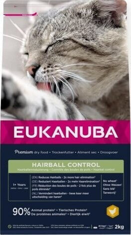 EUKANUBA EUKANUBA Adult Hairball Control chicken - sucha karma dla kota - 2 kg