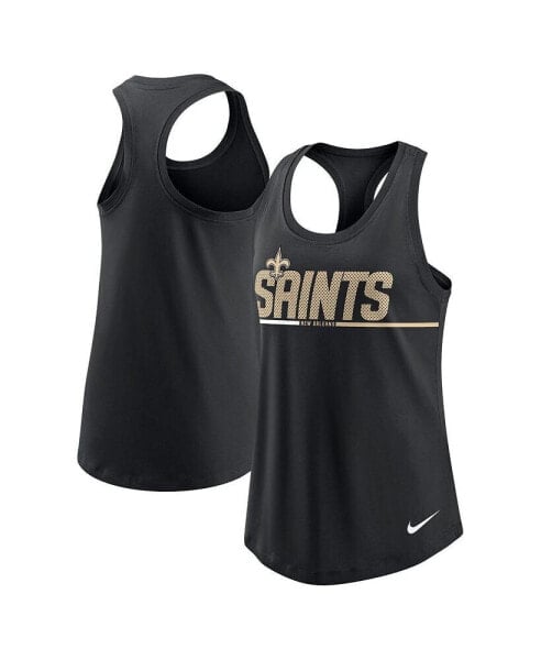 Women's Black New Orleans Saints Team Name City Tri-Blend Racerback Tank Top