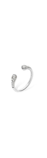 Open Skinny Drip Ring with White Topaz Size T
