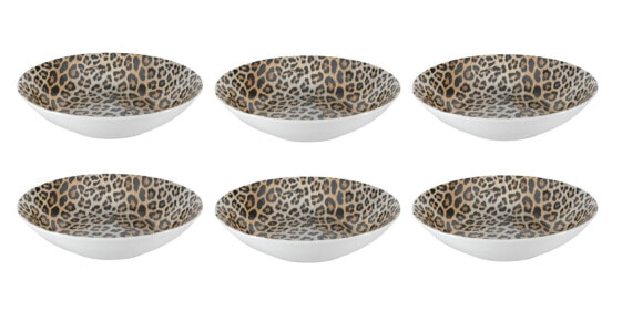 Tiefer Teller Leopard 6er Set