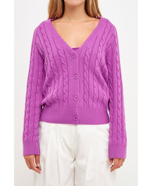 Women's Cable Knit Cardigan