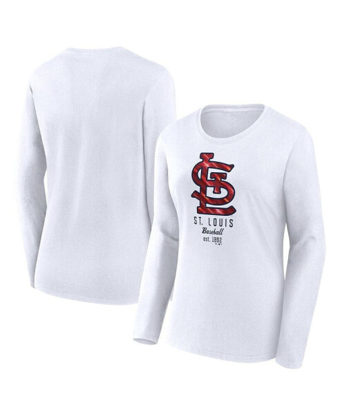 Women's White St. Louis Cardinals Long Sleeve T-shirt