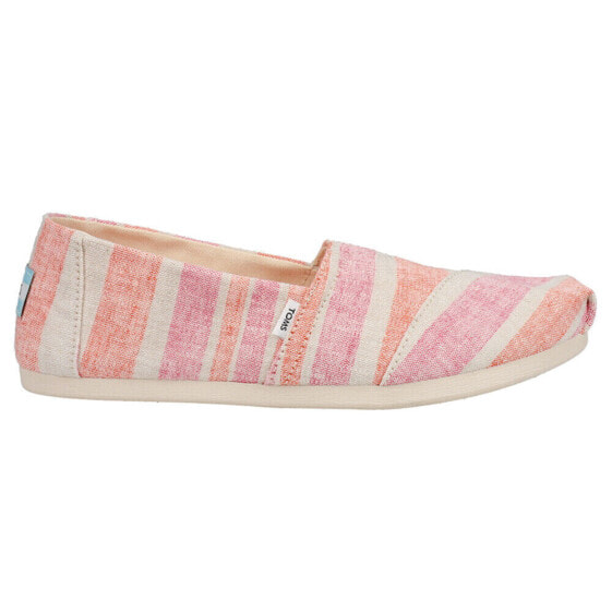 TOMS Alpargata Striped Slip On Womens Multi, Pink Flats Casual 10017819T