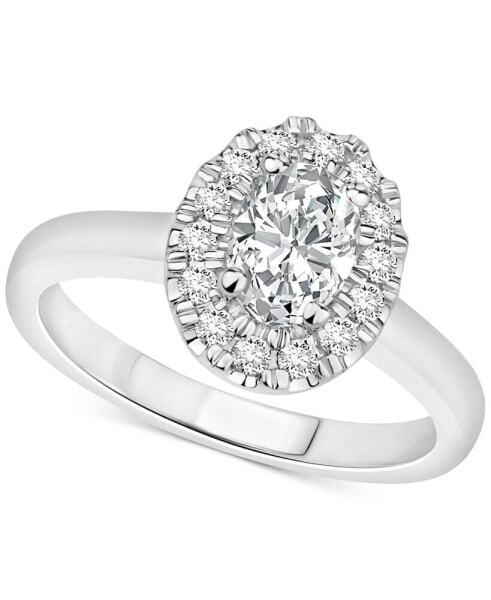 Кольцо Macy's Diamond Oval Halo Engagement