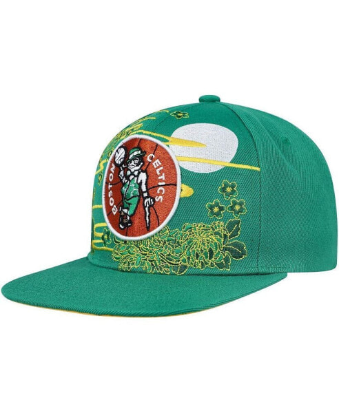 Men's Kelly Green Boston Celtics Hardwood Classics Asian Heritage Scenic Snapback Hat