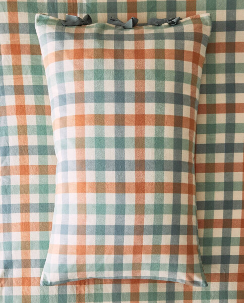 Gingham flannel pillowcase