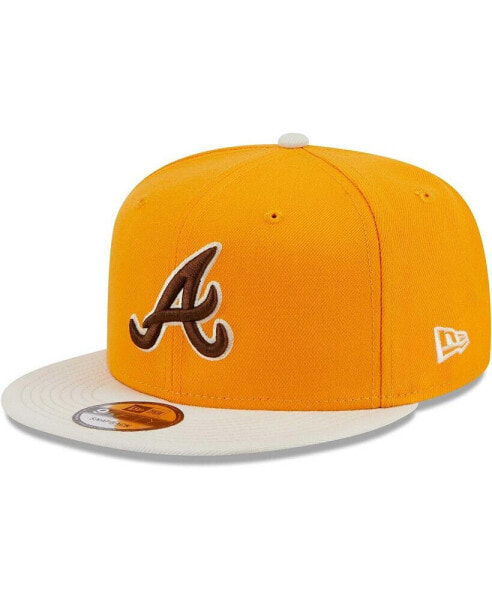 Бейсболка Snapback New Era Atlanta Braves золотая для мужчин