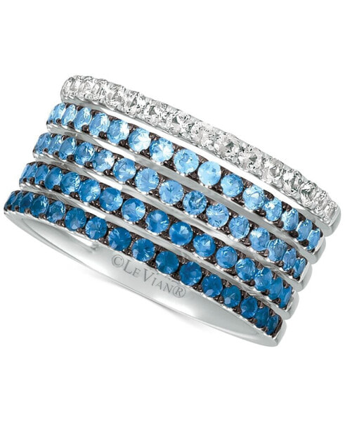 Denim Ombré Sapphire (1-1/4 ct. t.w.) & Vanilla Sapphires (1/3 ct. t.w.) Ring in 14k White Gold