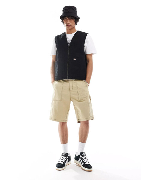 Dickies duck canvas gilet vest in black