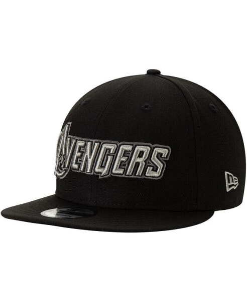 Men's Black The Avengers Logo 9FIFTY Adjustable Snapback Hat