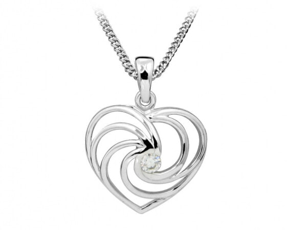 Romantic heart necklace with zircon SC408