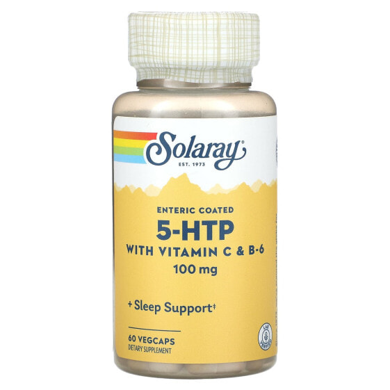 Solaray, 5-HTP с витаминами C и B6, 100 мг, 60 вегетарианских капсул