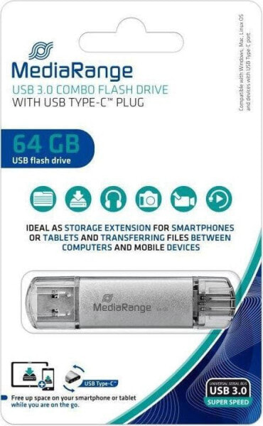 Pendrive MediaRange 64 GB (MR937)