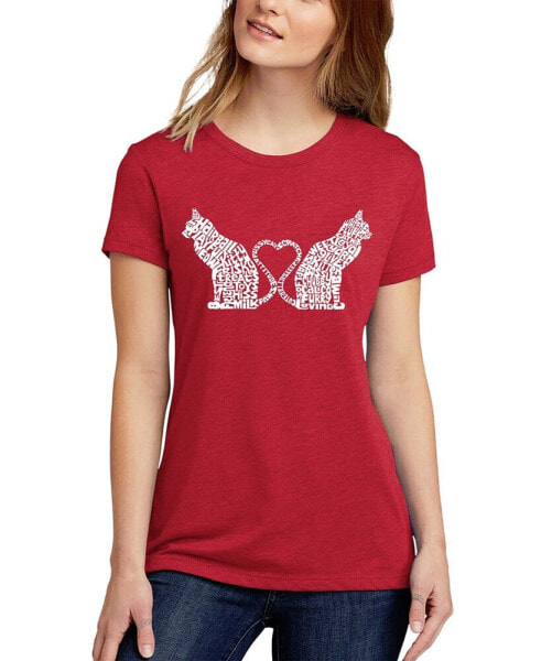 Women's Premium Blend Word Art Cat Tail Heart T-Shirt