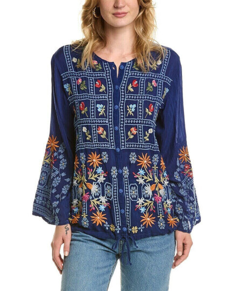 Johnny Was Wyatt Blouse Women's Blue Xl